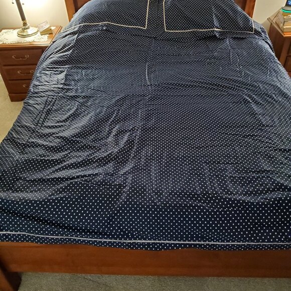 Home - 3-Piece Navy Blue Duvet Cover - Double/Full - Picture 2 of 5